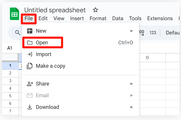 click on the File tab