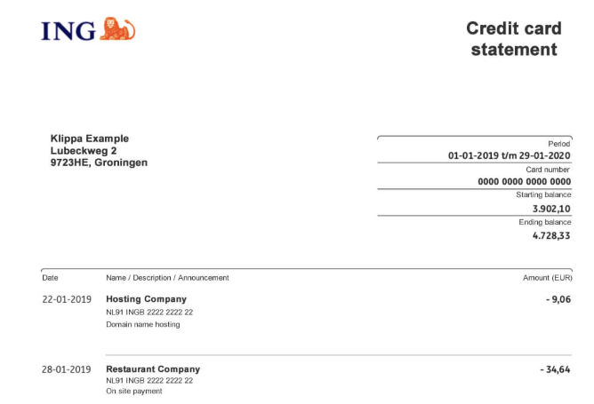 Credit Card Statement