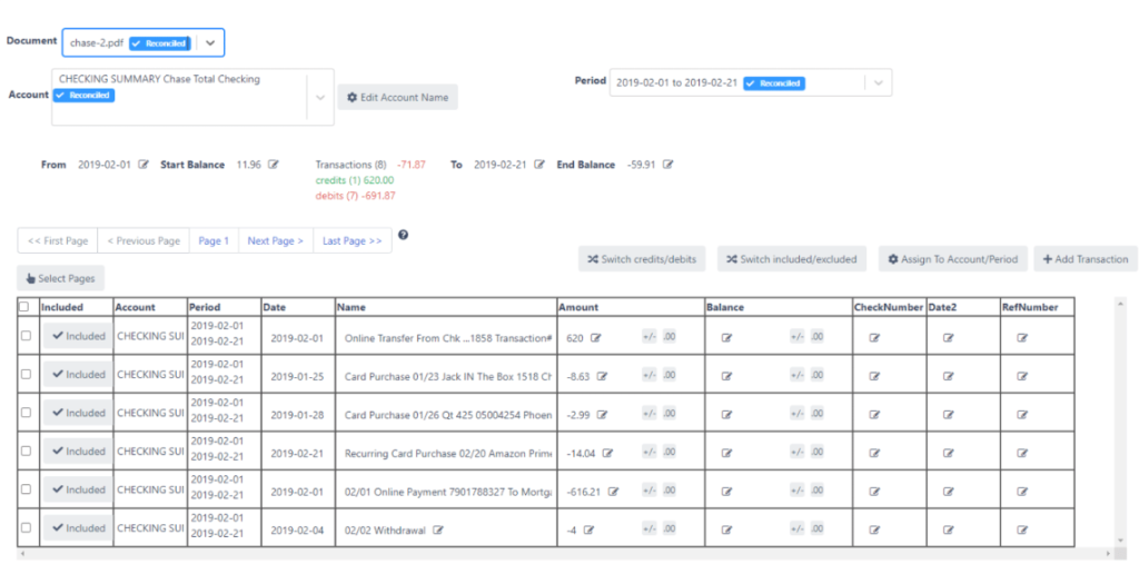 Transaction Details - Bank Certificate vs. Bank Statement